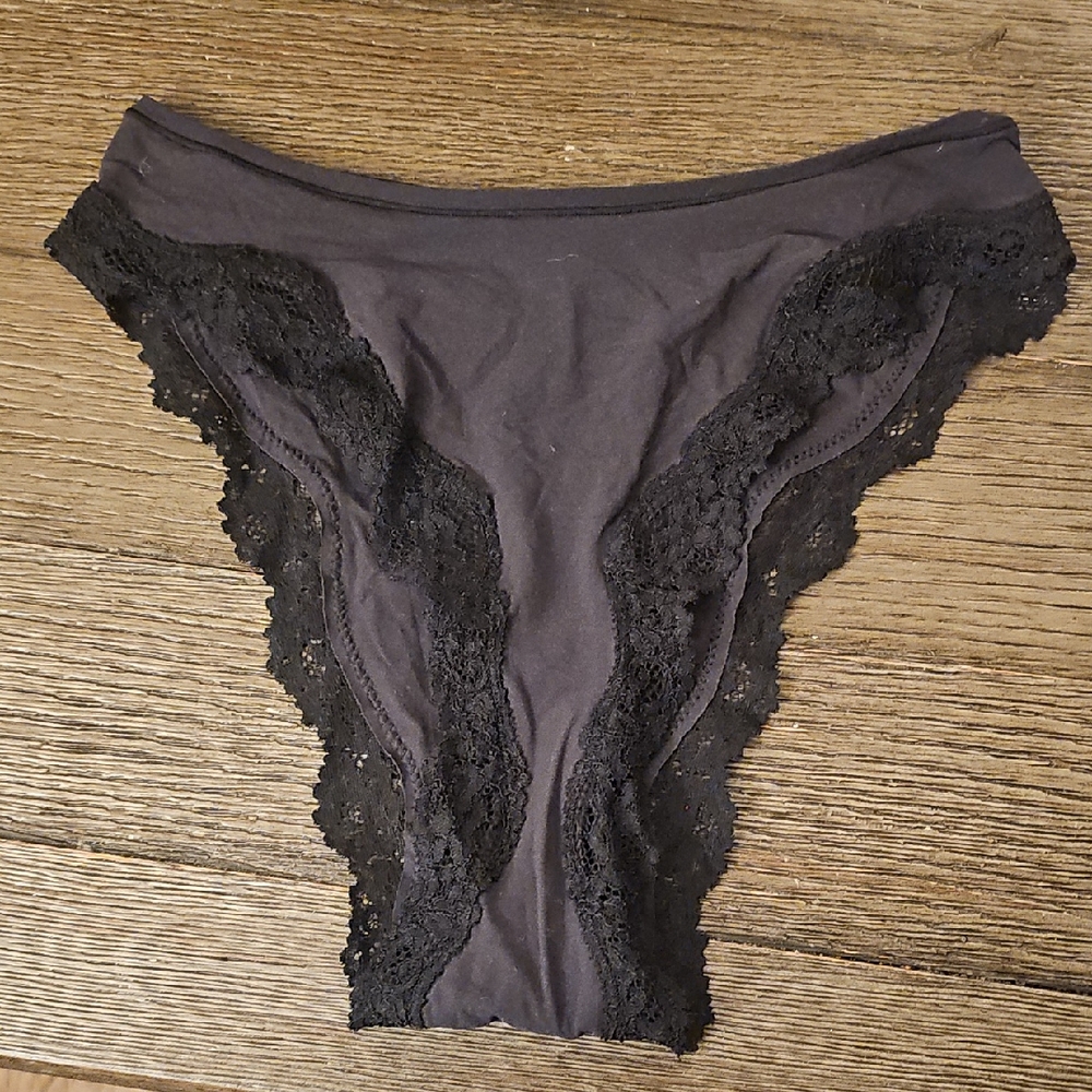SKIMS Black Lace Accent Panties